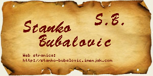 Stanko Bubalović vizit kartica